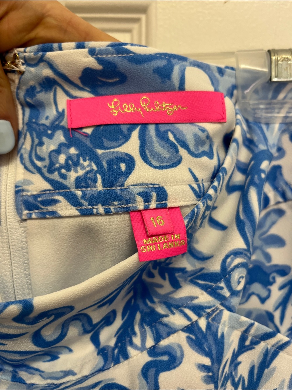 Lilly Pulitzer White and Blue Printed Skort - Picture 2 of 5